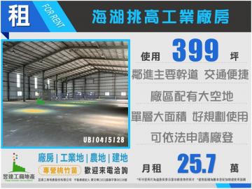 桃園廠房達人海湖挑高399工業廠房UB10415128