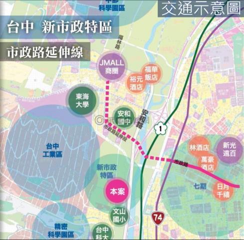 西屯專營惠文學區市政1號院兩房車大露臺戶 照片 20
