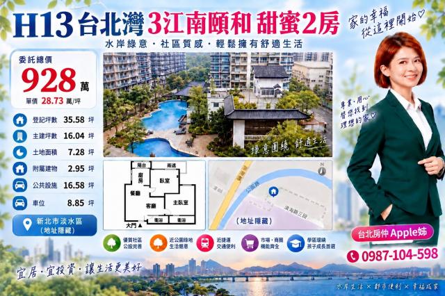 台北房仲小玉(Apple姊)台北灣3江南頤和甜蜜2房 照片 1