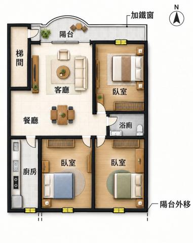萬家福低樓層三房 照片 11