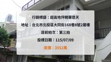 0【北投大同街透天】住3｜土地61.27坪 ｜北投捷運商圈