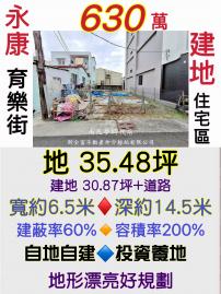 南科買房買地 永康育樂街大面寬建地