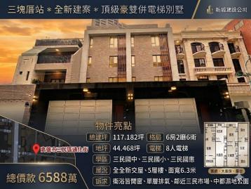 三塊厝站*全新建案*頂級雙併電梯別墅(一)